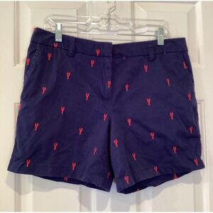 Lobster Shorts Navy Blue Red Cotton Summer Beach British Khaki - size 12